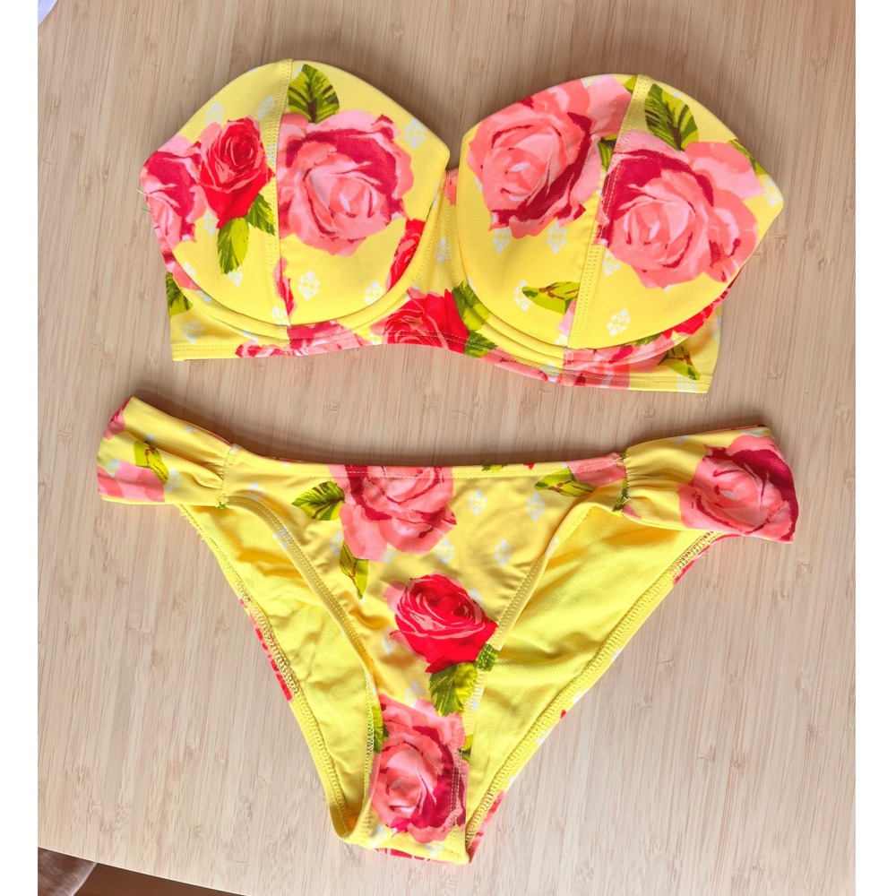 Body Glove Sunny Mango Bali Bustier Bikini Set Size Medium